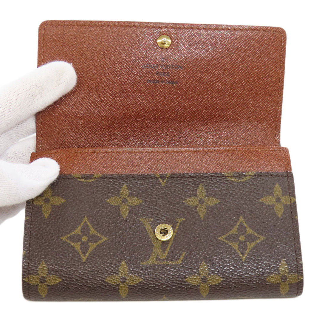 LOUIS VUITTON Bifold Wallet M61735 Monogram canvas Brown Portonet Zip Women Used Authentic