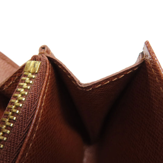 LOUIS VUITTON Bifold Wallet M61735 Monogram canvas Brown Portonet Zip Women Used Authentic