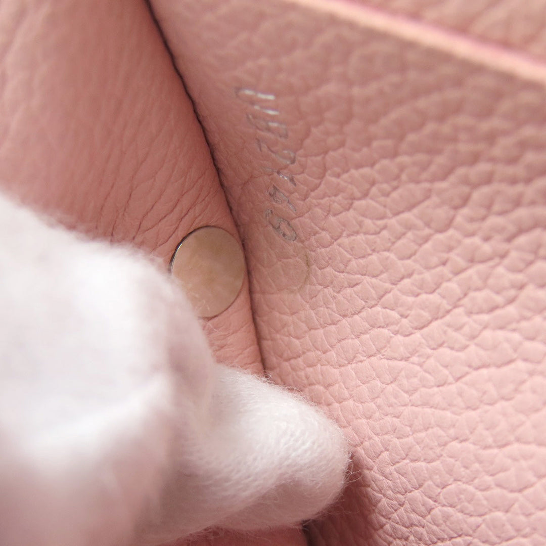 LOUIS VUITTON Bifold Wallet M67859 Taurillon Clemence Leather pink Portefeuille Rockmini Women Used Authentic