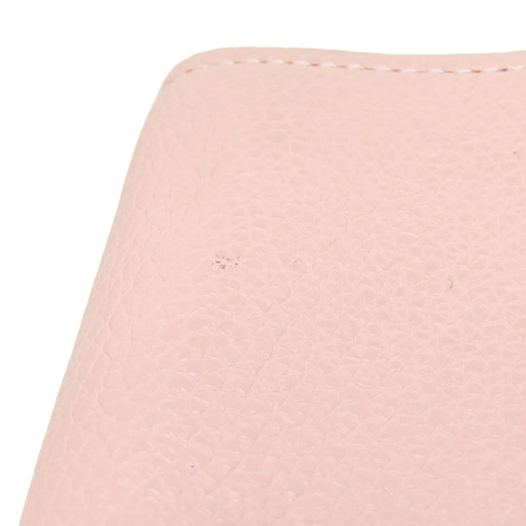 LOUIS VUITTON Bifold Wallet M67859 Taurillon Clemence Leather pink Portefeuille Rockmini Women Used Authentic