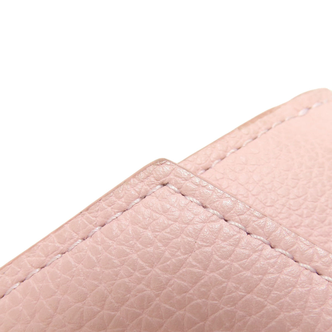 LOUIS VUITTON Bifold Wallet M67859 Taurillon Clemence Leather pink Portefeuille Rockmini Women Used Authentic