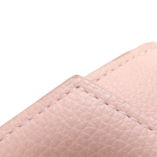 LOUIS VUITTON Bifold Wallet M67859 Taurillon Clemence Leather pink Portefeuille Rockmini Women Used Authentic