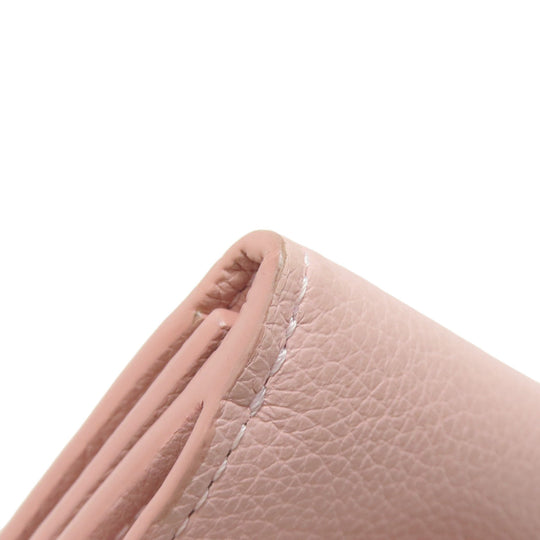 LOUIS VUITTON Bifold Wallet M67859 Taurillon Clemence Leather pink Portefeuille Rockmini Women Used Authentic