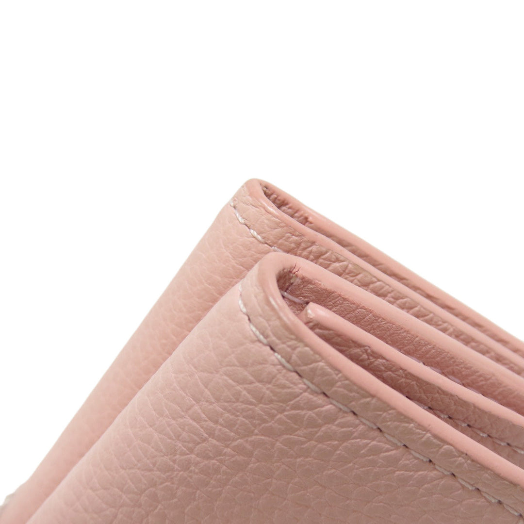 LOUIS VUITTON Bifold Wallet M67859 Taurillon Clemence Leather pink Portefeuille Rockmini Women Used Authentic