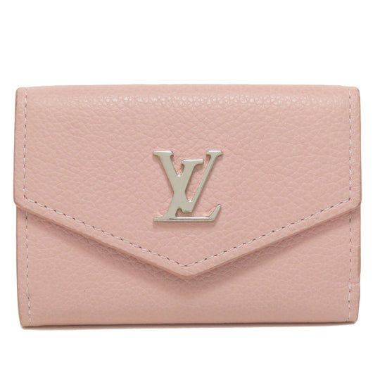 LOUIS VUITTON Bifold Wallet M67859 Taurillon Clemence Leather pink Portefeuille Rockmini Women Used Authentic