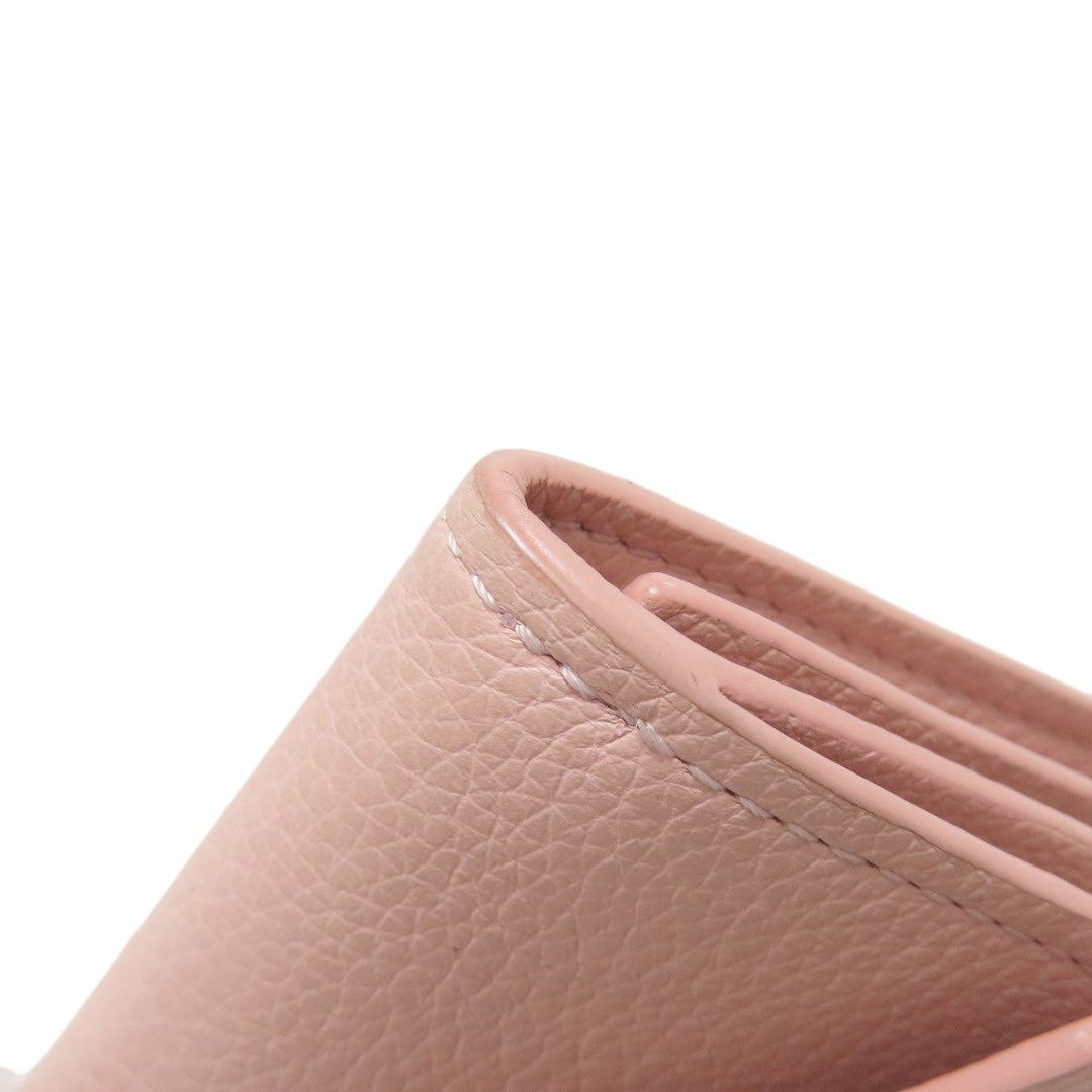 LOUIS VUITTON Bifold Wallet M67859 Taurillon Clemence Leather pink Portefeuille Rockmini Women Used Authentic