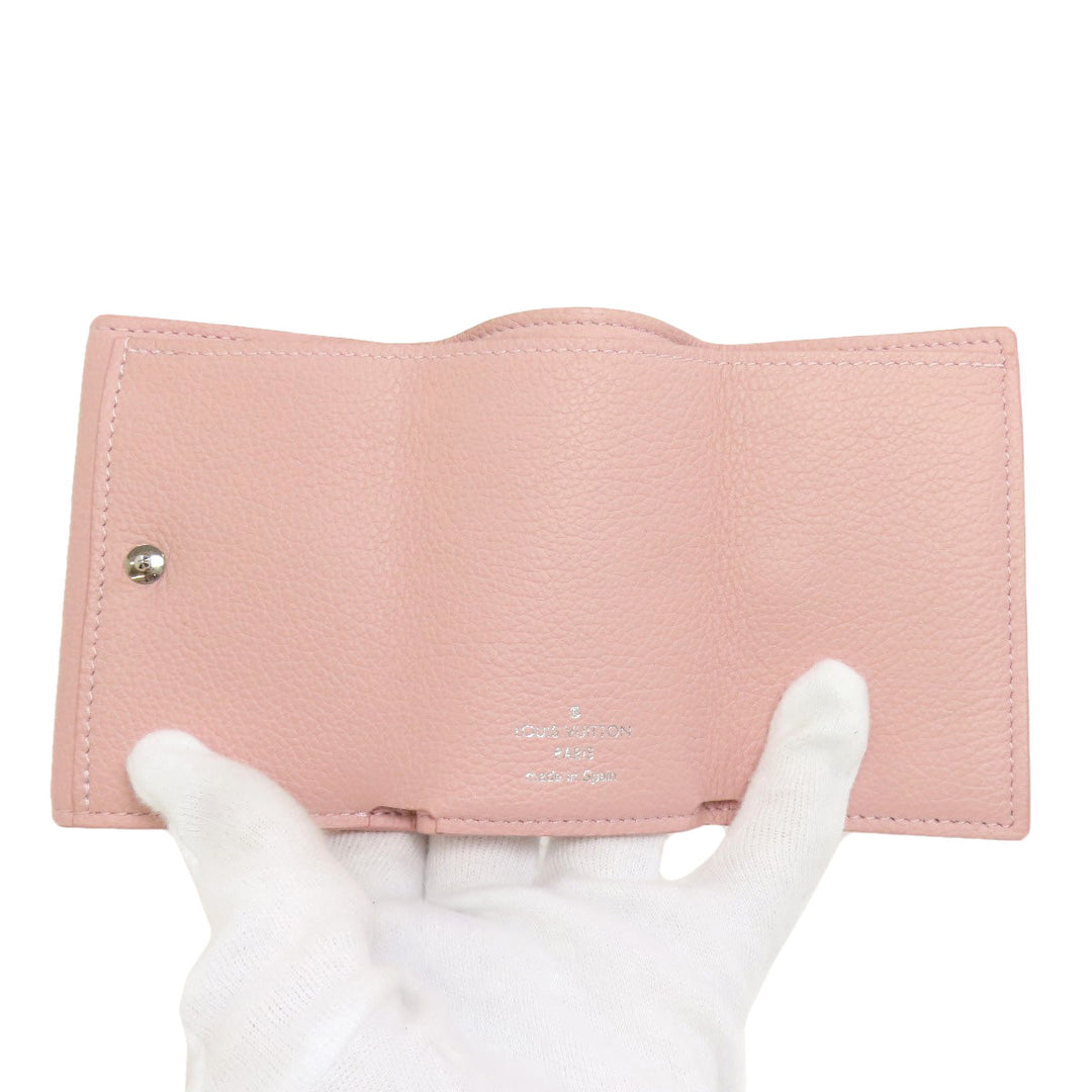 LOUIS VUITTON Bifold Wallet M67859 Taurillon Clemence Leather pink Portefeuille Rockmini Women Used Authentic