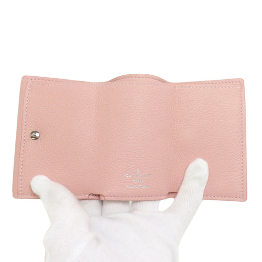 LOUIS VUITTON Bifold Wallet M67859 Taurillon Clemence Leather pink Portefeuille Rockmini Women Used Authentic
