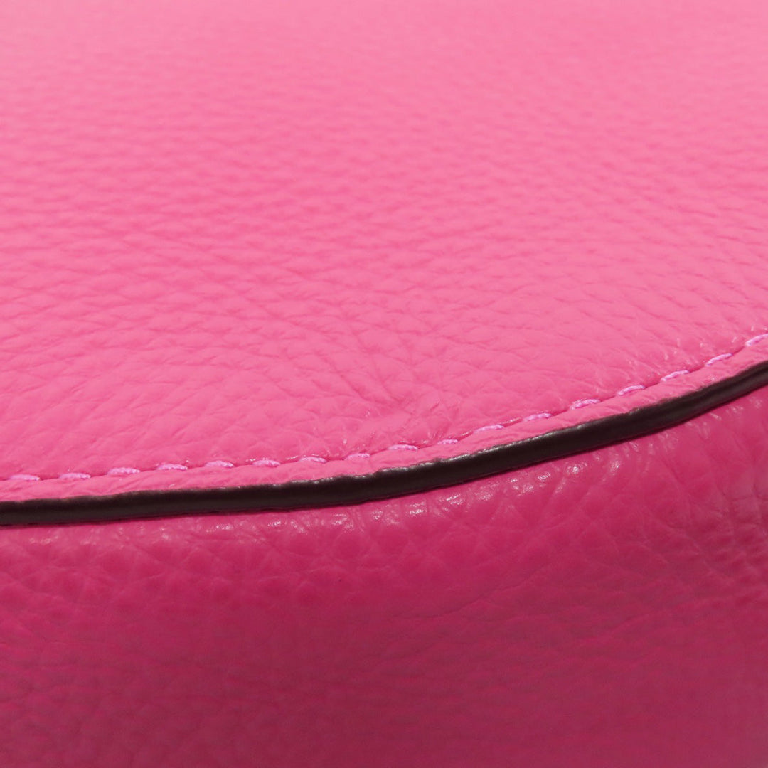 COACH Shoulder Bag C3241 leather pink Horse and Carriage Saddle Women Used Authentic