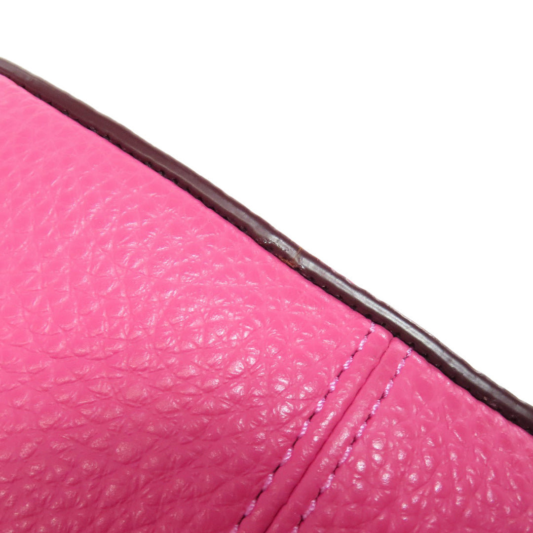 COACH Shoulder Bag C3241 leather pink Horse and Carriage Saddle Women Used Authentic