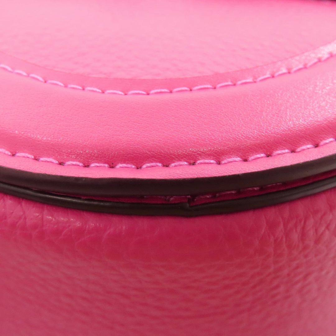 COACH Shoulder Bag C3241 leather pink Horse and Carriage Saddle Women Used Authentic