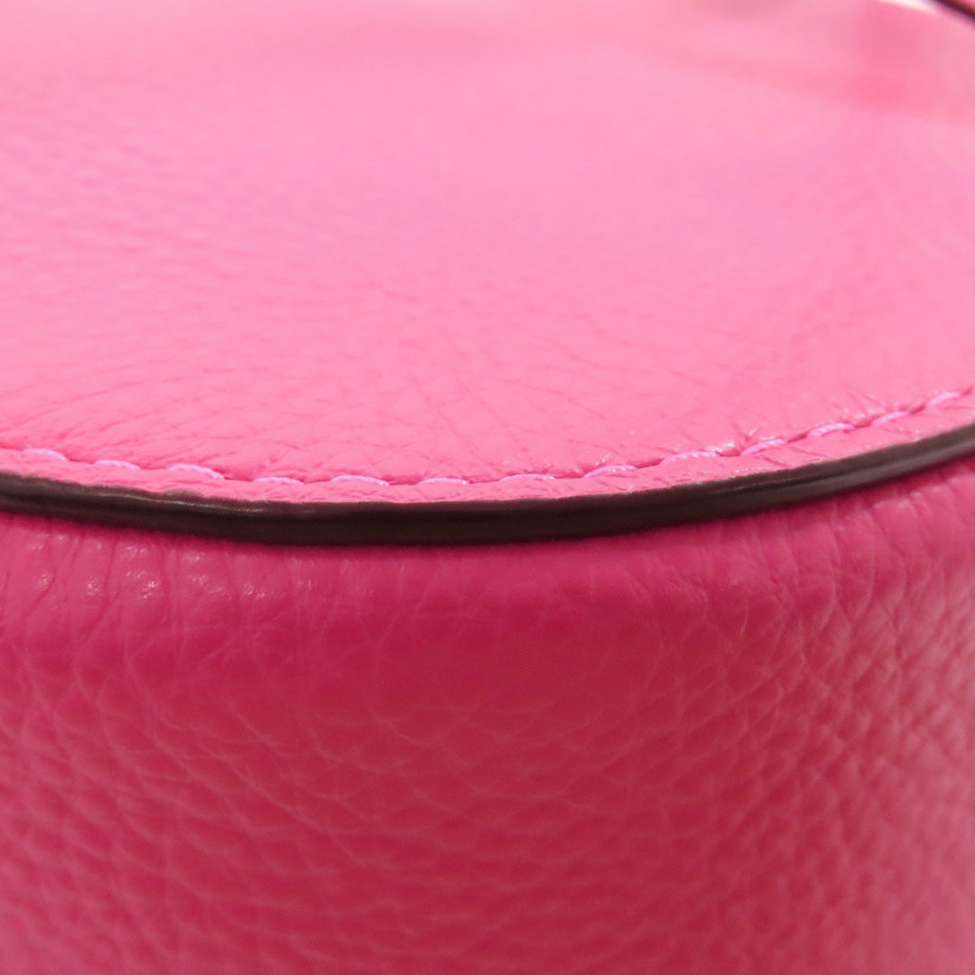 COACH Shoulder Bag C3241 leather pink Horse and Carriage Saddle Women Used Authentic