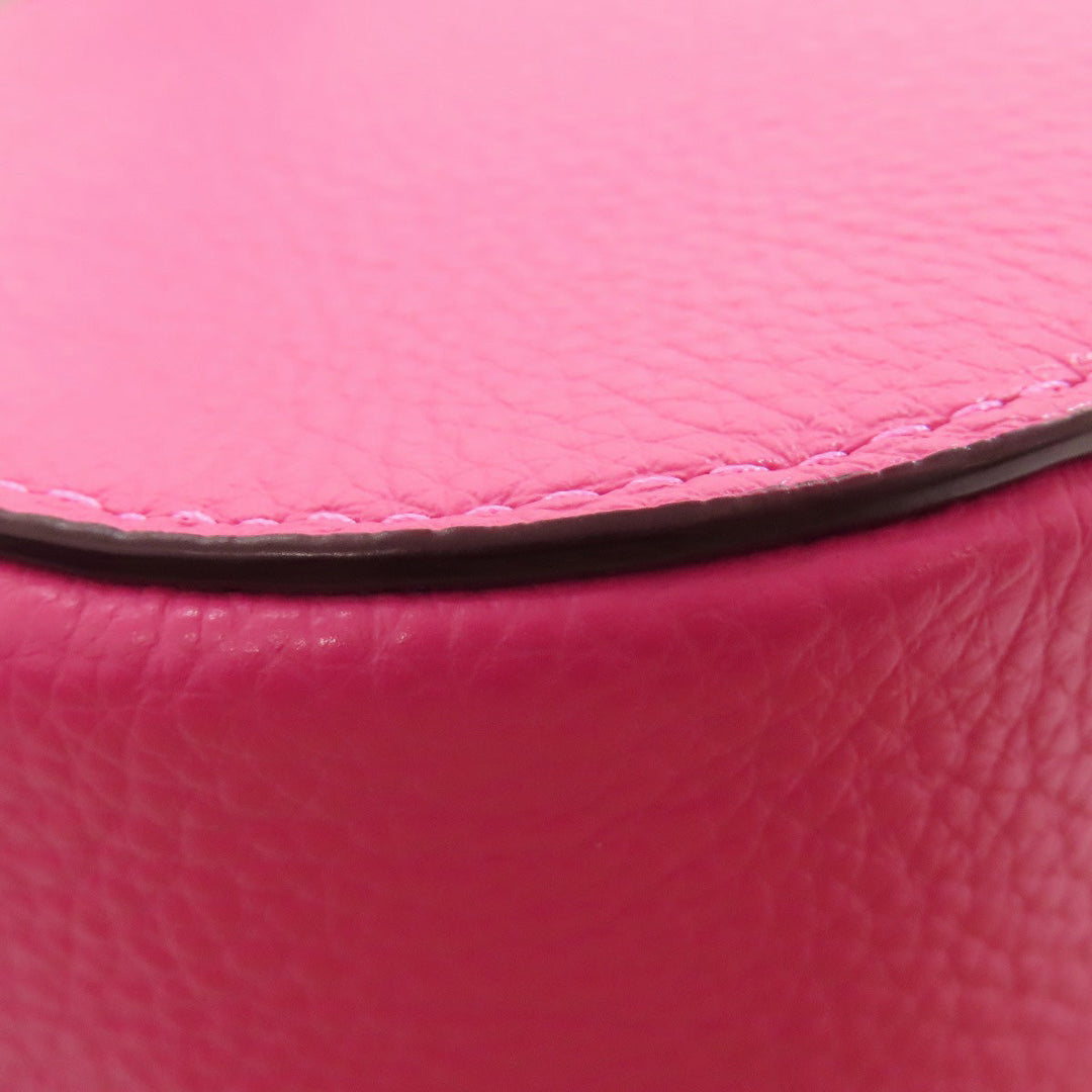 COACH Shoulder Bag C3241 leather pink Horse and Carriage Saddle Women Used Authentic