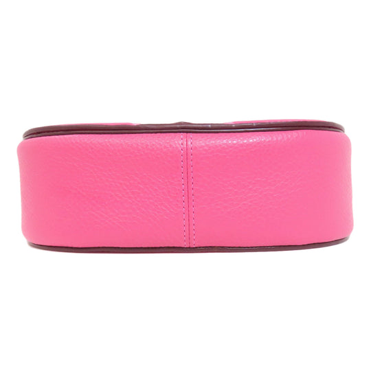 COACH Shoulder Bag C3241 leather pink Horse and Carriage Saddle Women Used Authentic