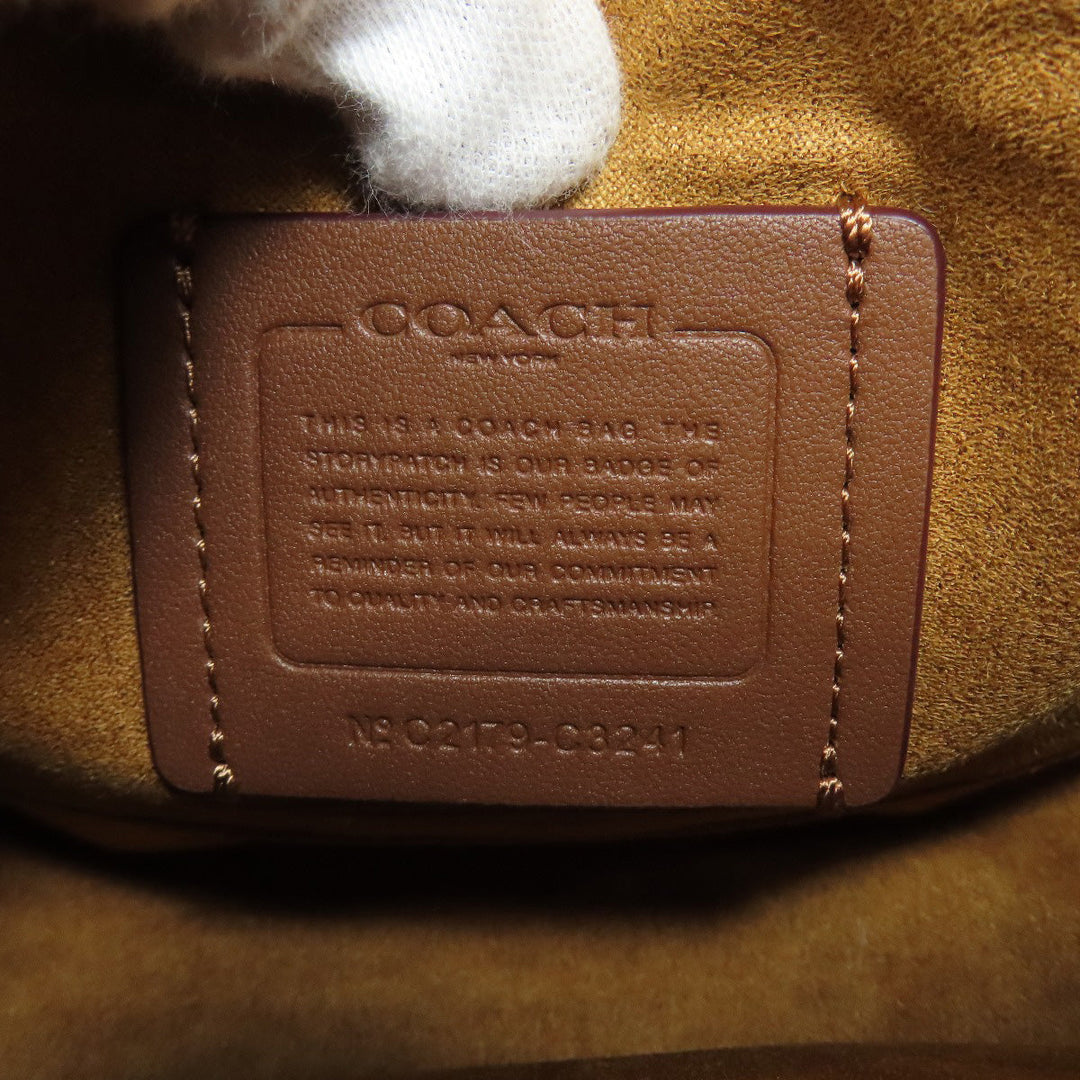 COACH Shoulder Bag C3241 leather pink Horse and Carriage Saddle Women Used Authentic