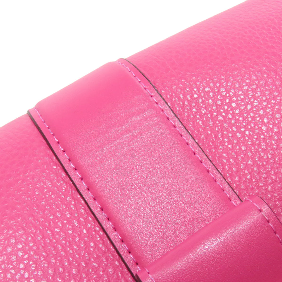 COACH Shoulder Bag C3241 leather pink Horse and Carriage Saddle Women Used Authentic