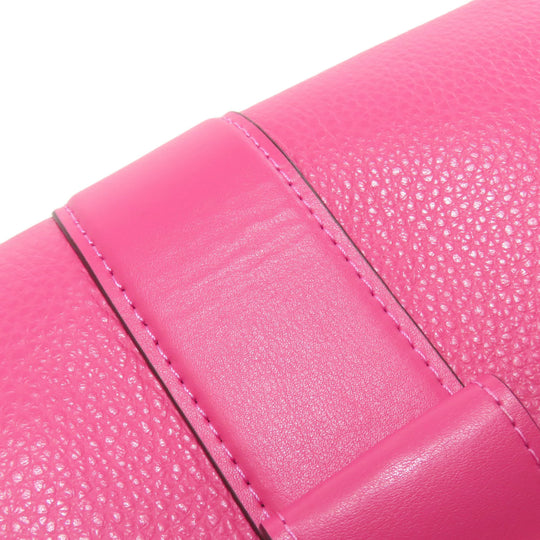 COACH Shoulder Bag C3241 leather pink Horse and Carriage Saddle Women Used Authentic