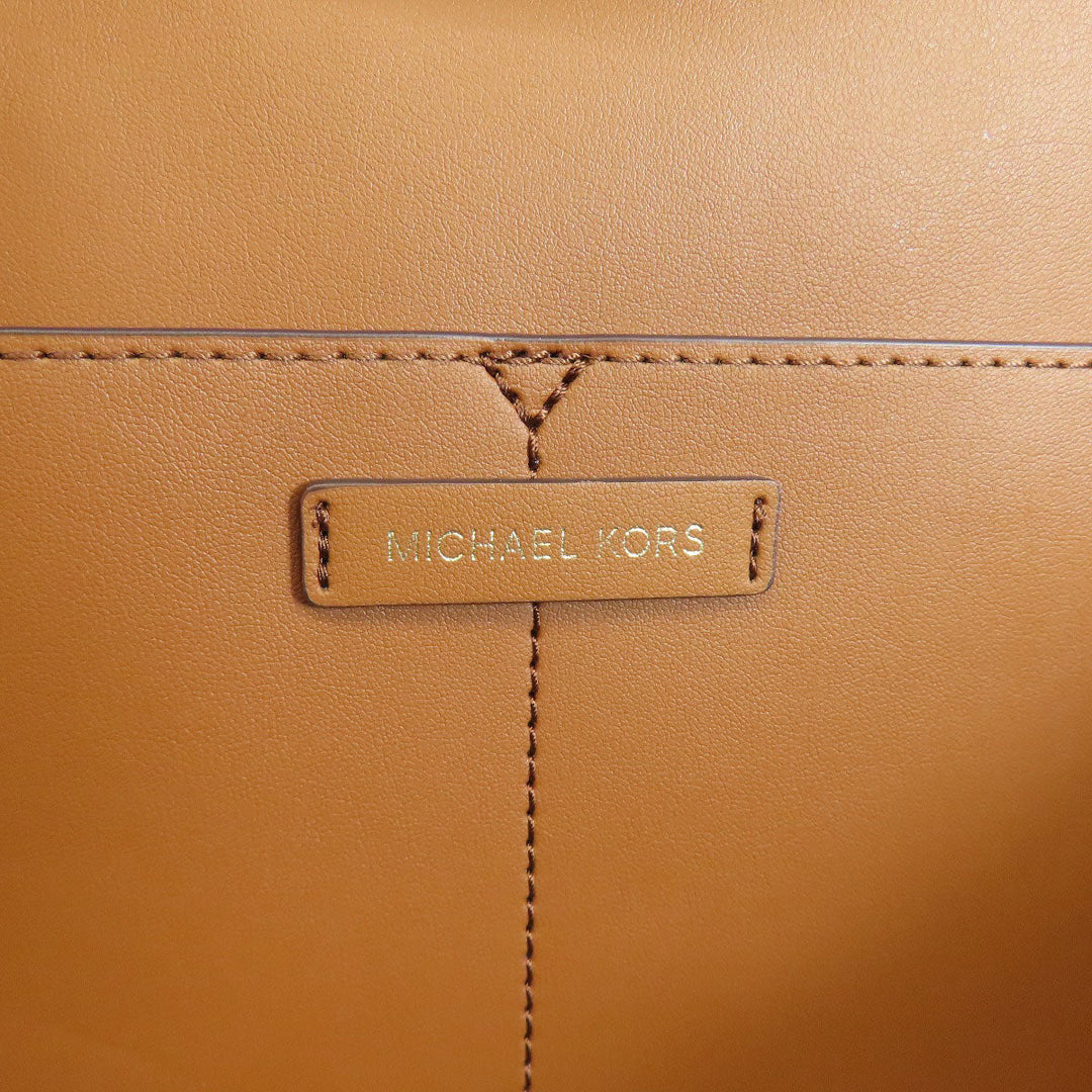 MICHAEL KORS Tote Bag PVC Brown MK Signature 2WAY Women Used Authentic