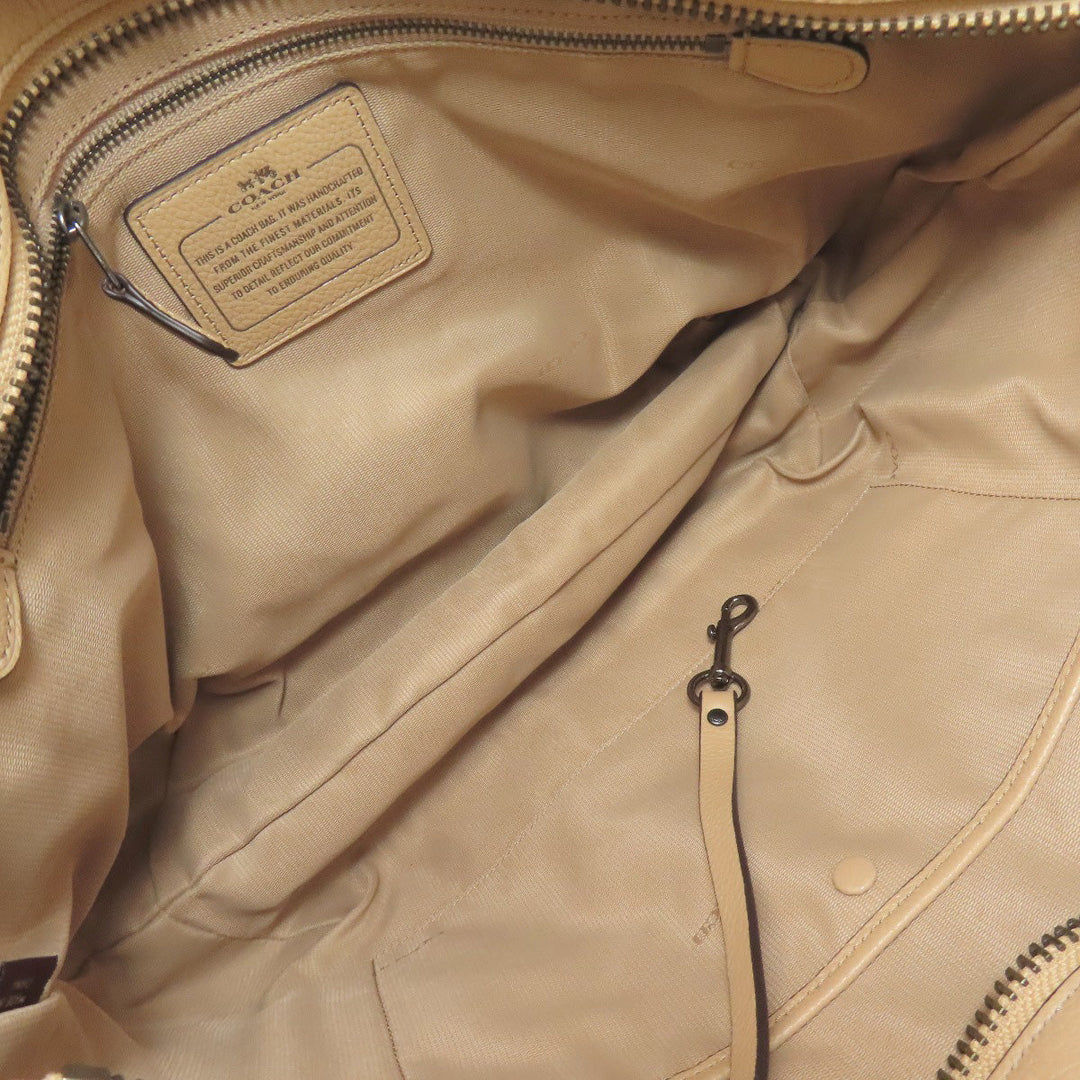 COACH Tote Bag 34398 leather beige Tatum Whiplash Women Used Authentic