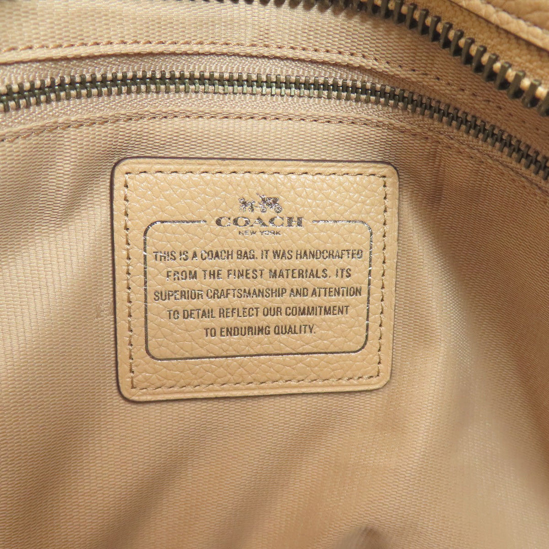 COACH Tote Bag 34398 leather beige Tatum Whiplash Women Used Authentic