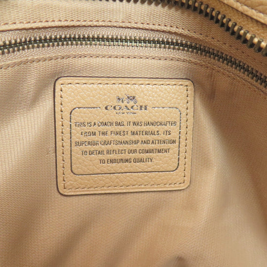 COACH Tote Bag 34398 leather beige Tatum Whiplash Women Used Authentic