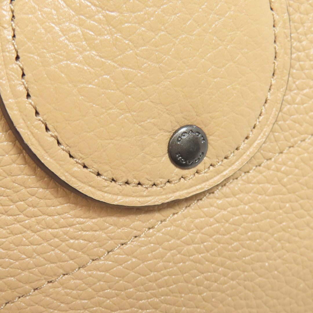 COACH Tote Bag 34398 leather beige Tatum Whiplash Women Used Authentic