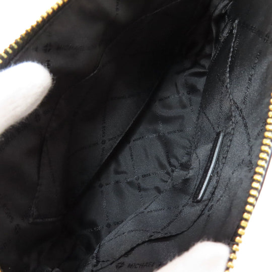 MICHAEL KORS Shoulder Bag leather black logo Women Used Authentic
