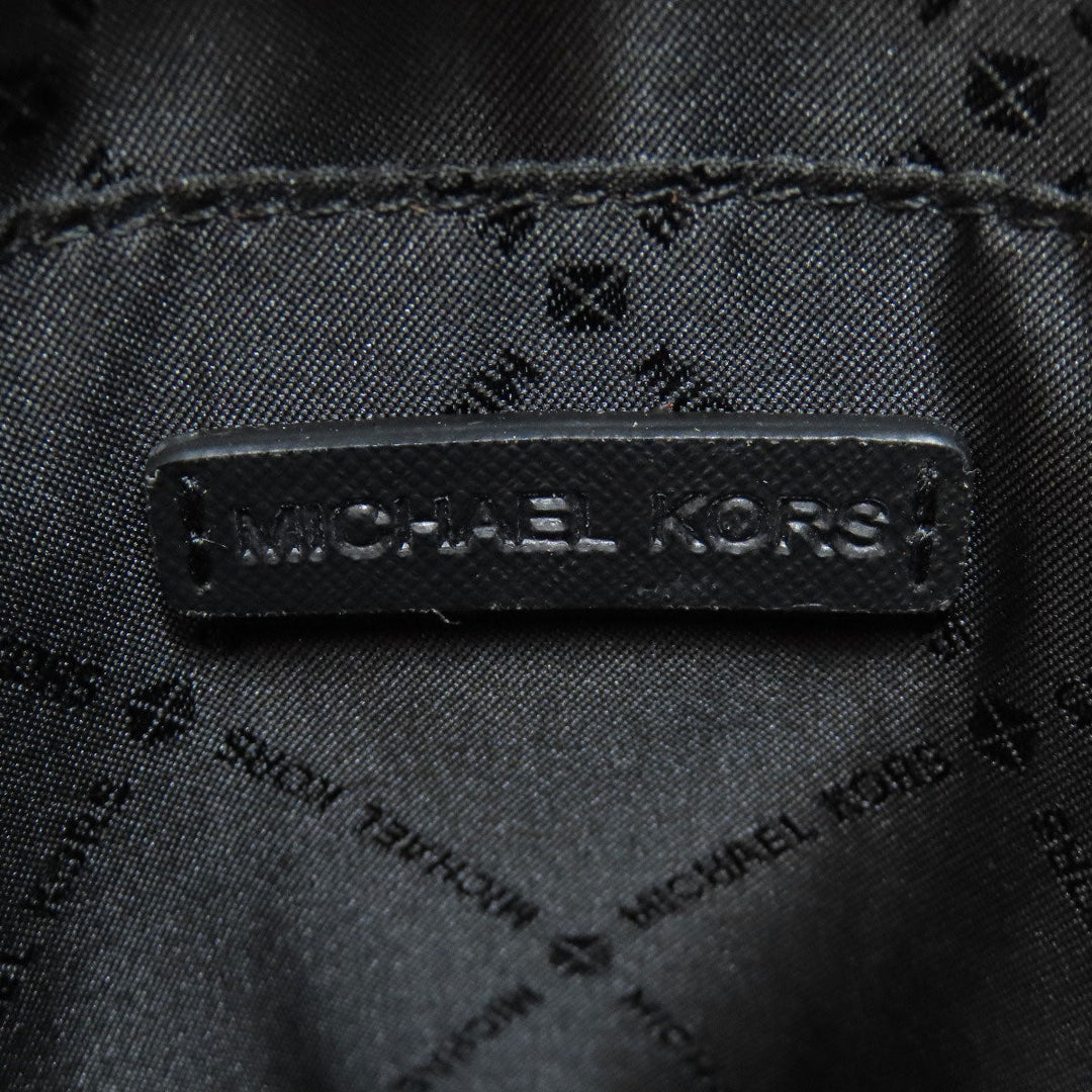 MICHAEL KORS Shoulder Bag leather black logo Women Used Authentic