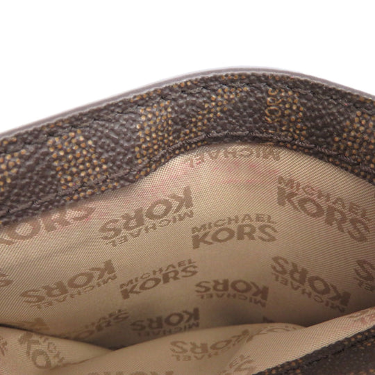 MICHAEL KORS Tote Bag PVC Brown MK signature Women Used Authentic