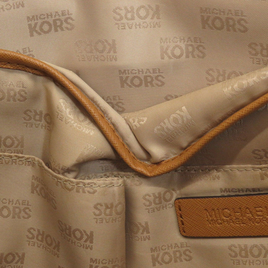 MICHAEL KORS Tote Bag PVC Brown MK signature Women Used Authentic