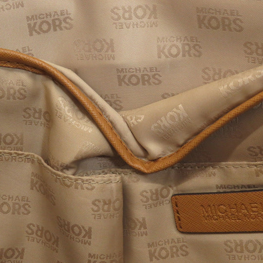 MICHAEL KORS Tote Bag PVC Brown MK signature Women Used Authentic