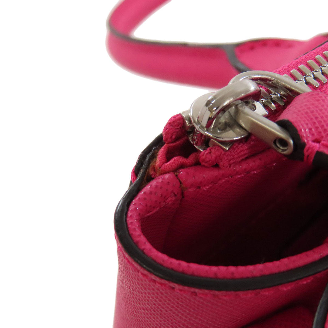 MCM Tote Bag leather pink logo 2WAY Women Used Authentic