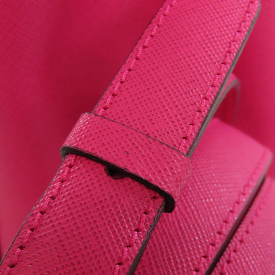 MCM Tote Bag leather pink logo 2WAY Women Used Authentic