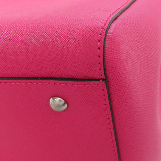 MCM Tote Bag leather pink logo 2WAY Women Used Authentic