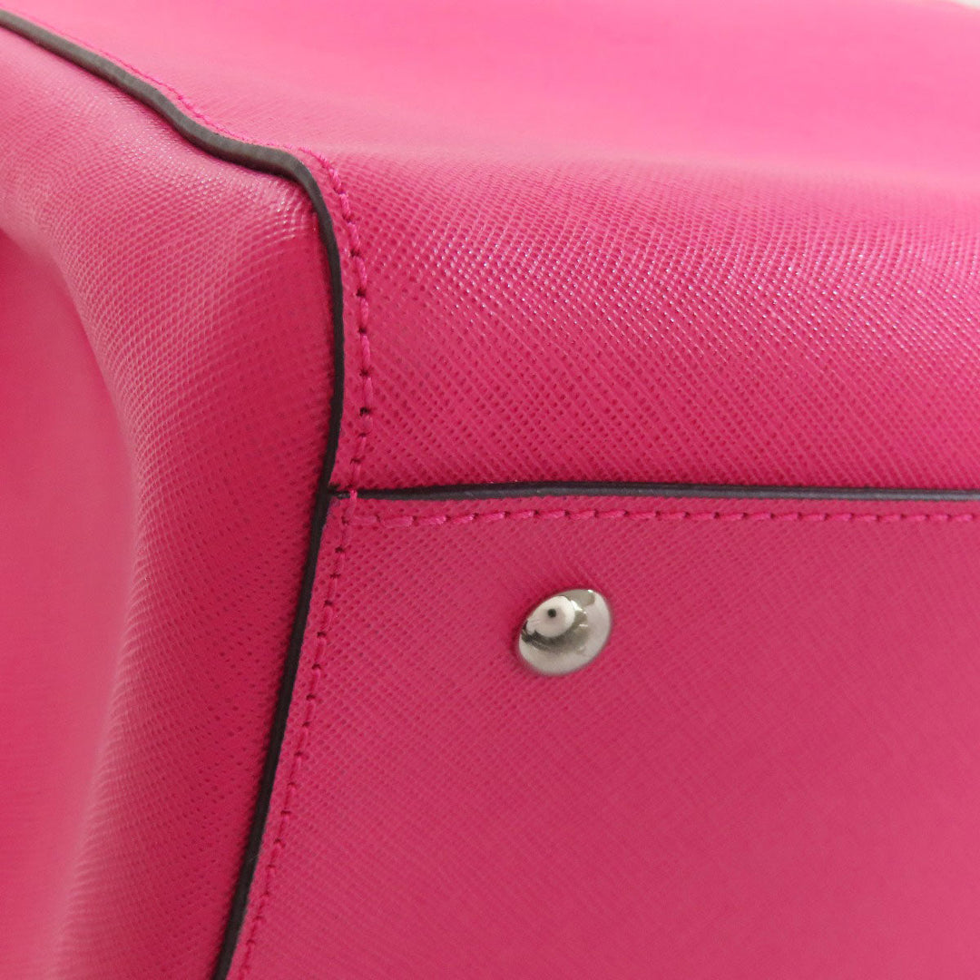 MCM Tote Bag leather pink logo 2WAY Women Used Authentic