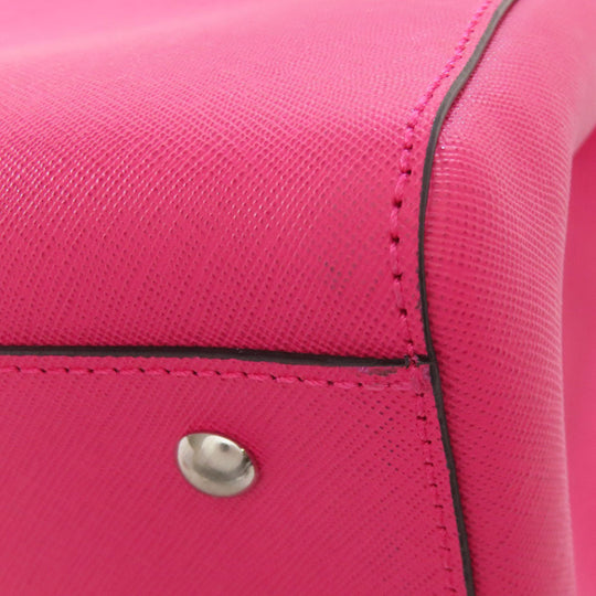 MCM Tote Bag leather pink logo 2WAY Women Used Authentic