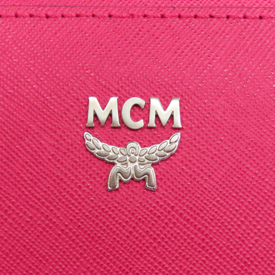 MCM Tote Bag leather pink logo 2WAY Women Used Authentic