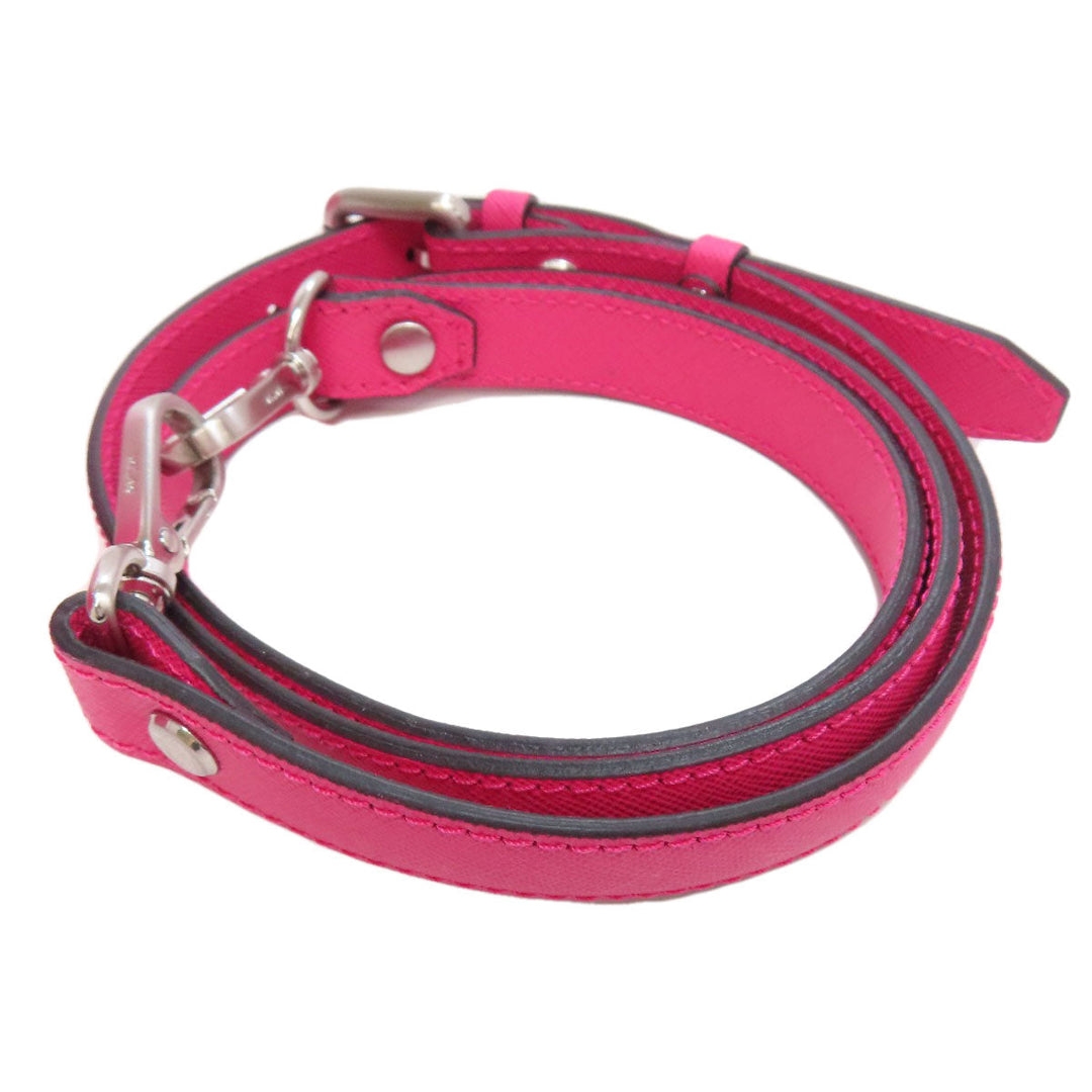 MCM Tote Bag leather pink logo 2WAY Women Used Authentic