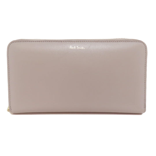 Paul Smith Long Wallet Purse leather gray Zip Around Women Used Authentic
