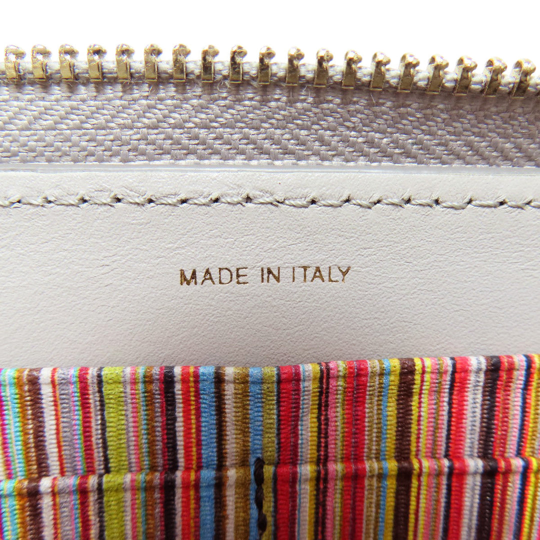 Paul Smith Long Wallet Purse leather gray Zip Around Women Used Authentic