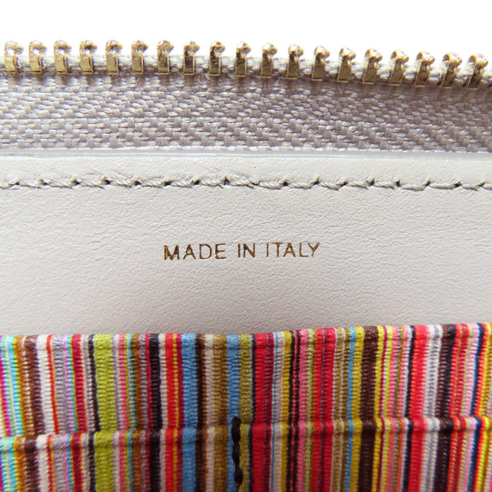 Paul Smith Long Wallet Purse leather gray Zip Around Women Used Authentic