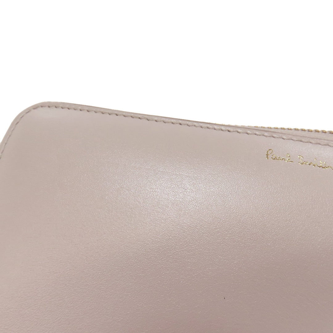 Paul Smith Long Wallet Purse leather gray Zip Around Women Used Authentic