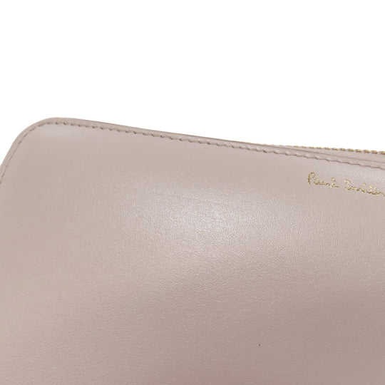 Paul Smith Long Wallet Purse leather gray Zip Around Women Used Authentic
