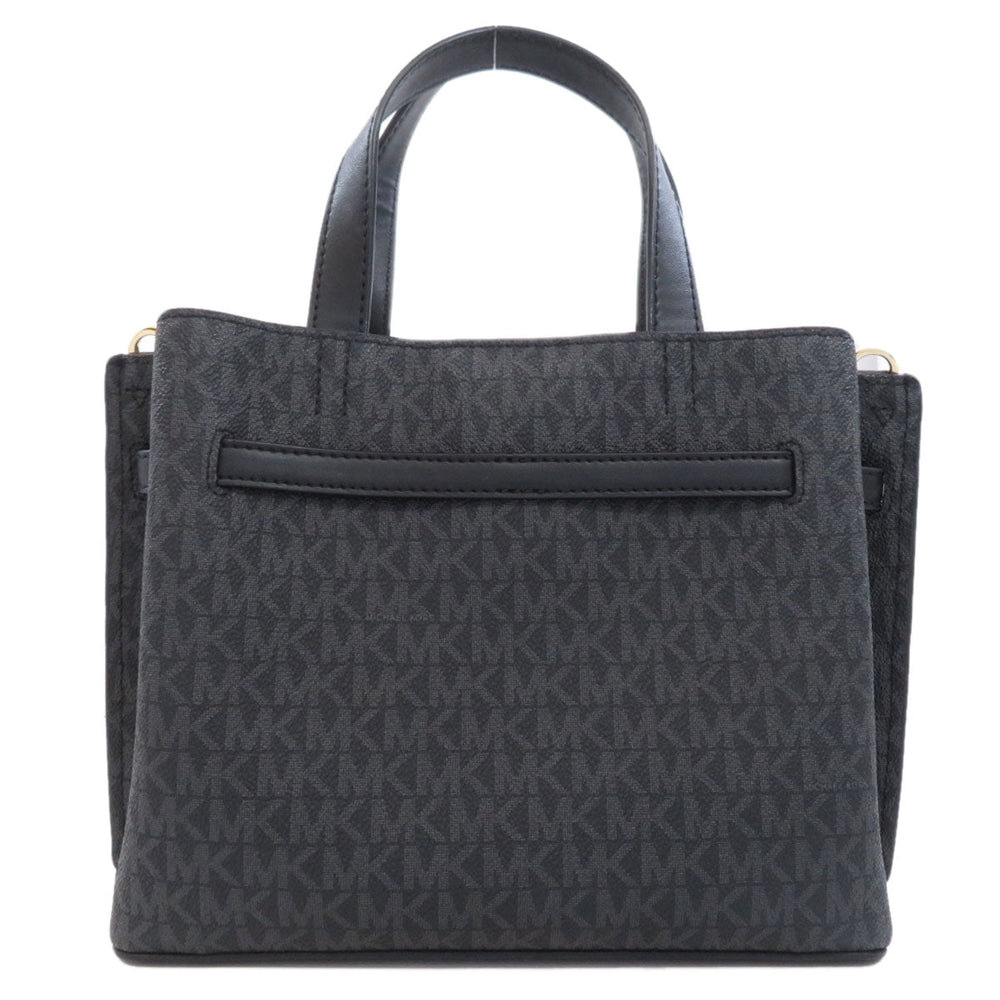 MICHAEL KORS Handbag PVC black Emilia MK Signature 2WAY Women Used Authentic