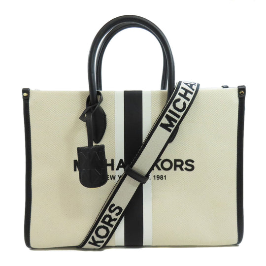 MICHAEL KORS Tote Bag canvas black 2WAY Women Used Authentic