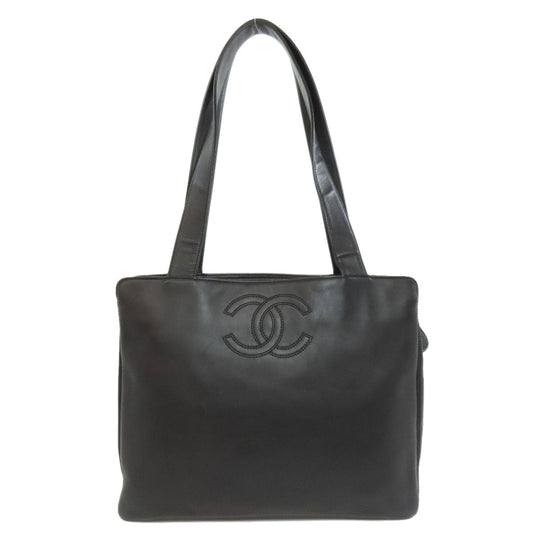 CHANEL Tote Bag Calfskin black COCO Mark Women Used Authentic