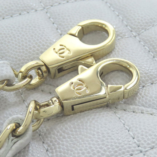 CHANEL Handbag Grained Calfskin Skin gray Coco Handle 2WAY Gold Metal