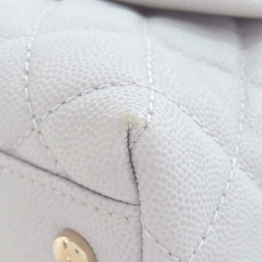 CHANEL Handbag Grained Calfskin Skin gray Coco Handle 2WAY Gold Metal