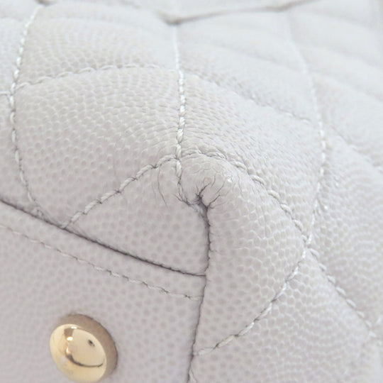 CHANEL Handbag Grained Calfskin Skin gray Coco Handle 2WAY Gold Metal