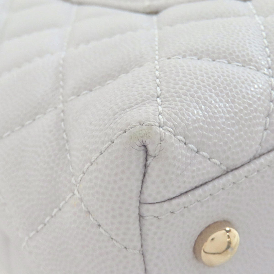 CHANEL Handbag Grained Calfskin Skin gray Coco Handle 2WAY Gold Metal
